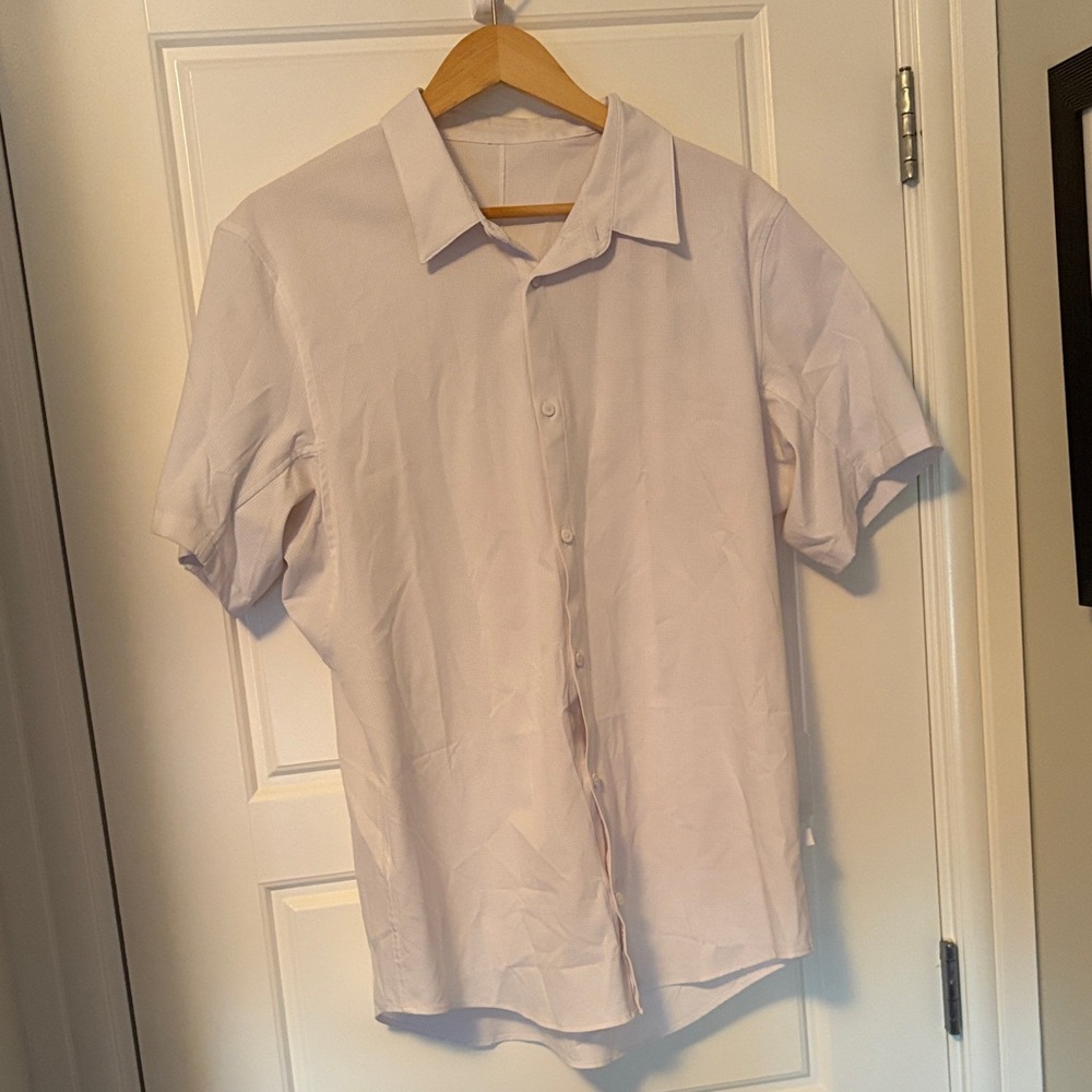 lululemon athletica Men's White Casual Button Down Shirt